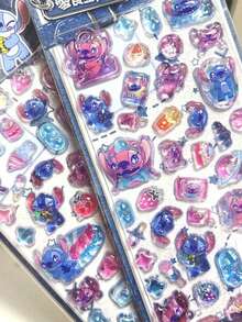 2026 New Lilo & Stitch Cute 3D Stickers Toy, Phone Case DIY Crystal Stickers, Christmas Card Decorative Stickers, Gift - Multicolor - View 3