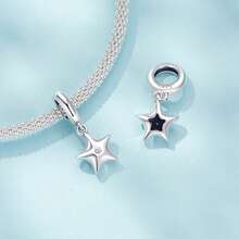 WOSTU 1pc 925 Sterling Silver Inlaid With Dazzling Zirconia Shiny Star Charms Bead Pendant Fit Women Daily Wear Jewelry Women Gifts