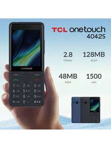 TCL Onetouch 4042S 功能手机，48MB+128MB 内存，2.8 英寸大屏幕，大按键，扬声器，1500mAh 电池，支持 4G VoLTE，200 万像素后置摄像头，3.5mm 耳机接口 - 深灰色 - 查看 1