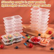24 Pcs Reusable Snack Containers With Lids Snack Containers For Kids Adults10 Forks Snack Pack Containers - Lightweight And Stackable Microwaveable/Refrigerator - 24件裝 44盎司 雙隔層 - 查看 2