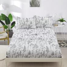 3 Pieces White Comforter Set Queen King Size, Blue Leaves Bed In A Bag Comforter Set, Soft Lightweight Bedding Sheet Set (1 Comforter, 2 Pillowcases),Wedding Items,Valentines Day Home Bed Room Decor,Mothers Day Gift,All Season - 白色 - 查看 4