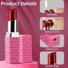 ALipstick Design Novelty Lighter, Valentine's Day Holiday Gift For Girlfriends, Girls' Favorite, No Gas - White - View 4
