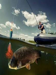 5件套防双钩钓鱼用具，适用于中小型鱼类 - 彩色 - 查看 3