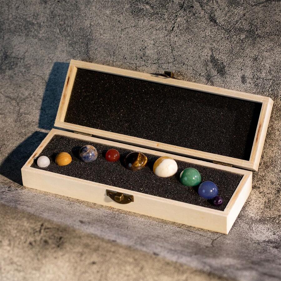 Natural Crystal Stones & Solar System Crystal Ball Set - Perfect Gift For Children's Day - Planetary Box - View 1