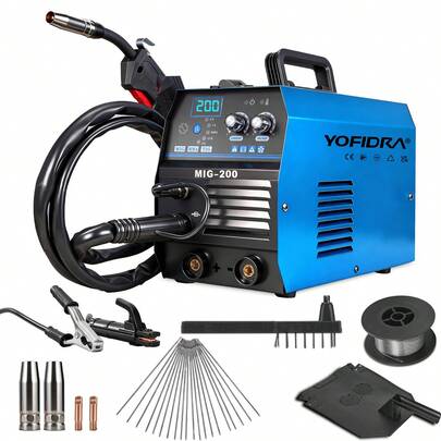  Yofidra 220V 3-In-1 MIG/ARC/Lift TIG Welding Machine, 135A MIG Welder, Compact IGBT Inverter Welding Machine, Gasless Welder With IGBT, DC Inverter, Synergic Wire Feed For Repair Work