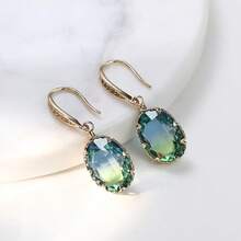 1pc Cubic Zirconia Drop Earrings Copper Jewelry - Multicolor - View 8