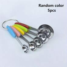 5pcs Stainless Steel Measuring Spoon Set With Silicone Handles - Perfect For Cooking And Baking, Food-, No Electricity Needed, Includes 1/4, 1/3, 1/2, 2/3, And 1 Cup Spoons, Kitchen Essentials|Stainless Steel Spoons|Durable Kitchenware - 5pcs Measuring Spoon Set - View 7