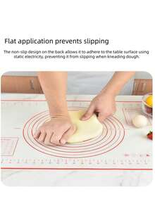 1pc Silicone Kneading Mat, Thick Non-Slip Non-Stick Heat Resistant Dough Kneading Mat, Suitable For Kitchen Baking Tools - Multicolor - View 6