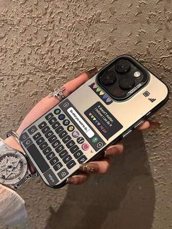 La nueva serie de tecnología de estuches de teléfono creativos y de moda con láser IMD, teclado y texto motivacional con patrón de corazones de colores, estuches de teléfono híbridos clásicos con resistencia a los golpes y antideslizantes