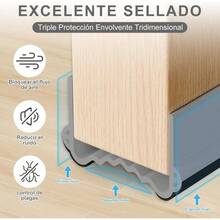 Guardapolvo para Puerta, Burlete y Cubre Polvo para Puerta, Fcil Instalacin, Silicn Premium para Puertas Interiores/Exteriores, para Hogares y Oficinas Gris, Talla nica - Gris + Talla única - Ver 4