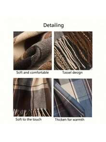 2025 New Melad Scarf Women Autumn Winter Korean Style Versatile Luxury Plaid Shawl Couple Neck Warmer Men Warm Fashion Accessory - 彩色 - 查看 3