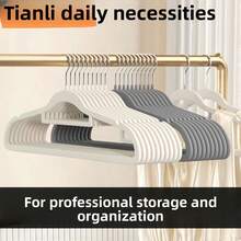 1套植绒衣架，无缝防滑无绒耐用旋转衣架，家用收纳架 - 彩色 - 查看 5