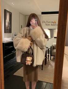 Women Coats - 米杏色 - 查看 9