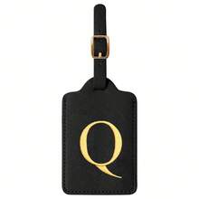 个性化首字母行李牌，皮革字母可爱行李牌，带隐私姓名卡，刺绣字母组合旅行包背包标签，送给女性、儿童、女孩、青少年（A~Z）的礼物，行李牌旅行配件，旅行必备，旅行收纳好帮手，适合海滩、暑假、返校季等场合。