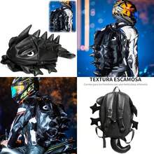 Mochila Impermeable con Diseño de Dinosaurio, Compartimento para Casco y Ropa, Gran Capacidad para Ciclismo, Senderismo y Viaje Trabajo(default) - Multicolor - Ver 1