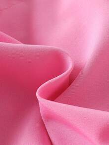 Baby Girls' Cute Square Collar Floral Ruffle Trim Bodysuit With Headband, Spring/Summer - Pink - View 8