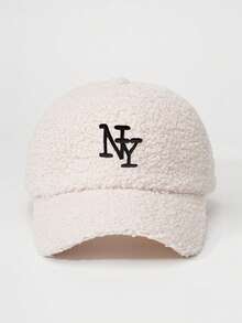 1 szt. Damska haftowana czapka baseballowa z polaru NY Teddy, regulowana, chroniąca przed słońcem, codzienna czapka odpowiednia na wiosnę/jesień, podróże, plażę, unisex, styl Y2K - Czapka baseballowa - Zobacz 18