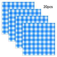 20 piezas/40 piezas/60 piezas/Set Servilletas cuadradas suaves de cuadros azul profundo, tamaño desplegado 33cm*33cm, adecuadas para: boda, fiesta de té, decoración de fiesta de cumpleaños, decoración de fiesta, suministros de fiesta, decoración navideña, suministros navideños - Azul - Ver 11