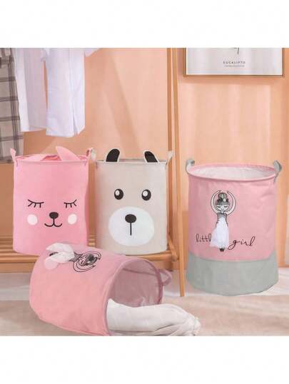 Cesta de almacenamiento redonda plegable con asa, gran capacidad, impermeable, cesta de lavandería de tela, contenedor de almacenamiento, multiusos, adecuada para baño, dormitorio, cuarto de lavado, juguetes, ropa