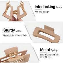 Square Hair Clip, Women's Back Of The Head, Coiled Hair Clip, Elegant Temperament, Grabbing Clip, Ins Style, High Ponytail, Shark Clip - Bốn màu sẽ được gửi ngẫu nhiên. - Xem 7