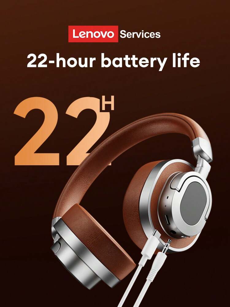 Lenovo LE602 New Fashion Wireless Headphones, Large Dynamic Driver HIFI High-Quality Sound, Long Battery Life, ENC Call Noise Cancellation, Low Latency, Suitable For Sports, Running, Photography, Fashionable Wireless Headphones Compatible With Smartphones And Computers, Great Gift - 黑色 - 查看 5