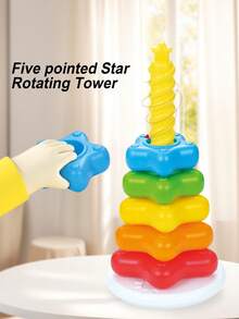 1 Pc Baby Rainbow Rotating Stacking Toy - Tumbler Ring Stacker, 12M+ Early Education Enlightenment Toy - Latest Model - View 4