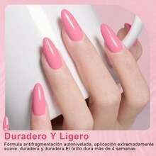 12pc 5ml Gelish para Uñas Magnético Gato Ojo + Top Coat para Uñas, Esmalte de Gel Transparente Rosado Claro Brilliante con Purpurina, Materiales para Uñas Soak Off UV LED para Diseño de Arte de Uñas - Multicolor - Ver 4