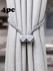 2pcs/4pcs Magnetic Curtain Tiebacks, Made Of Thicker Twisted Cord And Strong Magnets, Suitable For Curtain Fixing - Multicolor - View 25