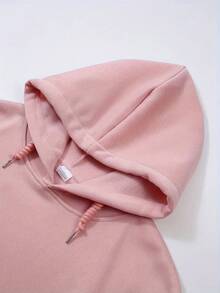 2026 Spring New Arrival Couple  Graphic Matching Set Hoodie & Pants Outfit, Women's Fashion Sportswear Set Women's Autumn And Winter High-End Chic Youthful Fleece Letter Print Hoodie Casual Sweatpants Two-Piece Outfit Versatile Hooded Suit   Casual Print Loose Warm Long Sleeve Hooded Sweatshirt And Elastic Waist Drawstring Pants Women's Two-Piece Set, Tracksuits Women Two Piece, Ladies Sweat Suits, Women Fleece Sweatshirt, Womens Track Suit Sets, Track Suits Women Two Piece, Joggers Two Piece For Women, Track Pants Women, Women Track Suit Sets,Graphic Hoodie Set,Oversized Religious Quote Tracksuit,Matching Letter Print Loungewear Set,Baggy Hoodie & Wide Leg Pants Set,Aesthetic Religious Graphic Two Piece - Pink - View 3