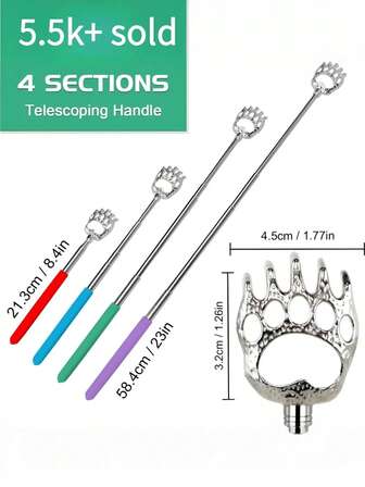 4 Packs Back Scratcher Extendable, Birthday Gifts Mom Dad Wife Husband, Stocking Stuffers Women Men Adults Teens, White Elephant Gifts, Prizes Adults, Back Massager