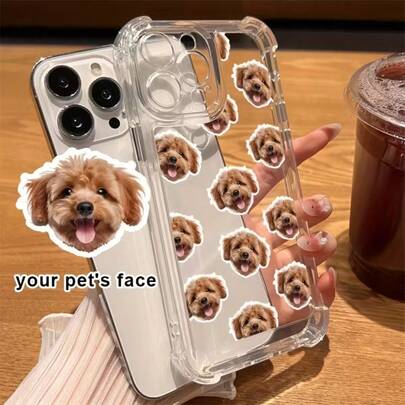 Customized Phone Case, Pet Face DIY Transparent Phone Case, Four-Corner Anti-Drop Phone Case, Perfect Gift [Image Customization] Four-Corner Airbag Phone Case, You Can Upload Your Favorite Scenery, Pets, Friends, Family And Other Images To Create Your Own Exquisite Phone Case