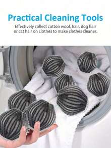 4个可重复使用的宠物毛发去除滚筒，无需用电，可去除衣物、床上用品、浴室用品上的宠物毛发，清洁用品，适用于猫狗毛发去除，可重复使用的粘毛刷，幼犬用品 - 黑色 - 查看 1