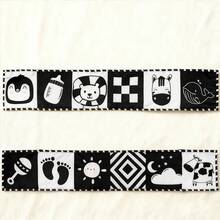 My First Black And White High Contrast Soft Book For Baby, Infant Tummy Time Cloth Book Toys, Black And White Baby Cards, Folding Educational Activity Cloth Book Suitable For Boys Girls Toddler - Black and White Penguin - View 1