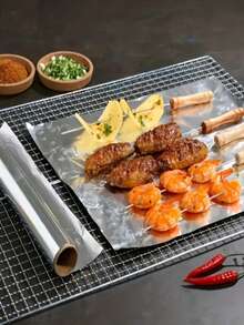 1/3卷耐高温锡箔纸，烤箱纸，20米 - ，不粘烘焙、烧烤和烤箱用铝箔，适用于节日烹饪和烘焙，食品接触材料，节日烹饪必备 | 厚实铝箔 | 不粘表面，铝箔卷，烘焙铝箔，烧烤油纸硅油纸，烤箱锡箔纸，适用于厨房、餐厅、烘焙、烧烤 - 銀色 - 查看 3