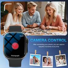 Reloj inteligente, marcación/llamada inalámbrica, recordatorio/rechazo de llamadas, fondo de pantalla personalizado, múltiples modos deportivos, seguimiento de datos deportivos, recordatorio de alarma, fotografía con control remoto, pronóstico del tiempo, unisex, adecuado para Android - Multicolor - Ver 3