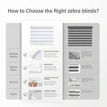 SLAW Cordless Zebra Blinds For Windows Pull Down Roller Window Shades Dual Layer Light Filtering Privacy For Day And Night Free-Stop Door Shades For Home Easy To Install 20" W X 72" H White - 白色 - 查看 5