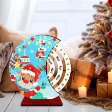 LaoJieYuan 2026新款圣诞降临节日历 圣诞降临节日历 圣诞日历 钻石画万年历 木质钻石艺术台历，5D DIY刺绣圣诞礼物 家居装饰 DIY工艺品 钻石画 钻石画 钻石艺术 钻石画 圣诞装饰