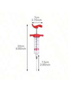 1pc BBQ Marinade Injector Flavor Syringe Cook Meat Poultry Smoker Turkey Chicken