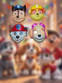 1 pieza Máscara del personaje de Paw Patrol, Juguete de máscara de rol de Paw Patrol, Máscara de globo, Juguete de máscara de papel, Regalo de fiesta de rol, Adecuado para regalo de cumpleaños, fiesta de vacaciones, decoración de fiesta de máscara de Paw Patrol (estilo aleatorio) - Multicolor - Ver 2