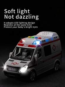 Ambulance Simulation Model With Sound & Light, Educational Cognitive Toy, Interactive Playset For Boys Aged 3-6 Years Old - Multicolor - View 6