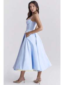 Vestidos Elegantes De Mujer Christmas Outfit Women Dresses For Women Christmas Dress Long Dresses For Women Winter Dresses For Women Black Dress Christmas Outfit Women Vacation Outfits Women - Màu xanh lam - Xem 4