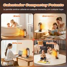 Calentador Electrico para Hogar, 1500W Calentador de Cerámica PTC, Protección de , con 3 Modos, Mandos a Distancia y 1-7 Sincronización, Portátil Calentador para Sala, Oficina, Dormitorio - 1 - Ver 3
