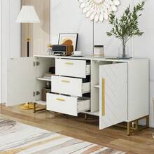 Storage Cabinets - White + MDF - View 4