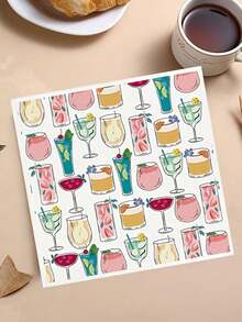 60/20/1 Pack 10*10 Inch Disposable Party Napkins - Birthday Dining Supplies - Cocktail Napkins - Restaurant & Kitchen Essentials - Home Use - Valentine's Day - Birthday Party Decor - Wedding Decor - Multicolor - View 1