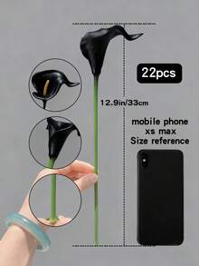 50pcs/30pcs/20pcs/10pcs/22pcs/18pcs/5pcs/1pc Black Artificial Flowers, Silk Calla Lily, Suitable For Wedding Decoration, Bridal Bouquet, Corsage, Party Decor, Gift Wrapping, Restaurant Centerpiece - Multicolor - View 15