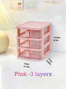 1个白色和粉色首饰收纳盒，白色和粉色房间装饰，多色/多层/2层/3层/4层可选，适用于家庭、办公桌、收纳小物件、抽屉收纳，粉色收纳盒，女士和儿童发饰整理盒 - 彩色 - 查看 12