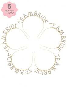 25/10/5 Pcs Bachelorette Party Celebration Set, Includes "Bride Tribe" Headband, "Bride-To-Be" Sash, "Bride" Veil & Temporary Tattoos. Suitable For Bridal Shower, Bachelorette Party. Pink & Gold Decor, All-Inclusive Bridal Accessories