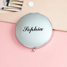 定制刻字便携镜，女士个性化口袋镜，可刻名字，婚礼/伴娘礼物，多功能，装饰性，字母刻字，纯色，精致，时尚，复古，现代，多彩，休闲，基础款，休闲，柔软，独特，定制，个性化，送给她的理想礼物，女朋友，她，男朋友，朋友，定制镜子，轻松舒适，美容健康，万圣节特辑，完美的婚礼纪念品 - 彩色 - 查看 13