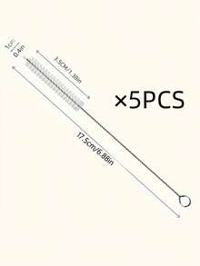 5支装可重复使用不锈钢清洁刷 - 完美清洁玻璃、硅胶、金属吸管等！非常适合作为复活节、教师节、生日、圣诞节礼物。吸管清洁工具，适合大学生使用，便携式宿舍吸管清洁刷。
