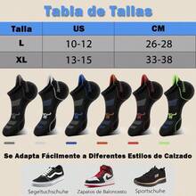 6 Pares Calcetines Deportivos Hombre, Tines Cortos Hombre Algodn, Calcetines Transpirables Cmodos para Correr, Calcetines Cortos con Refuerzo de Algodn para Proteccin de Tobillo y Durabilidad - 13-15 Amplio - Ver 6